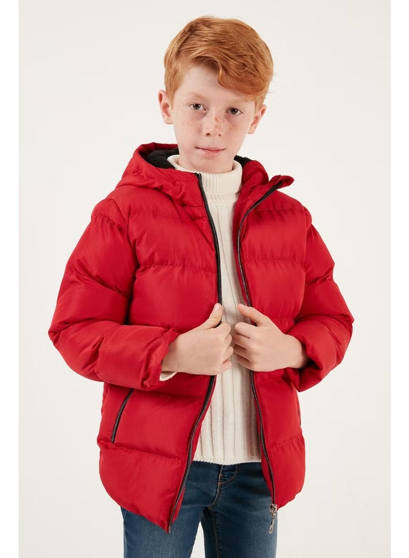 Lela Plush Lined Hooded Winter Coat with Pockets Boys' Coat 5761911 - Image 4